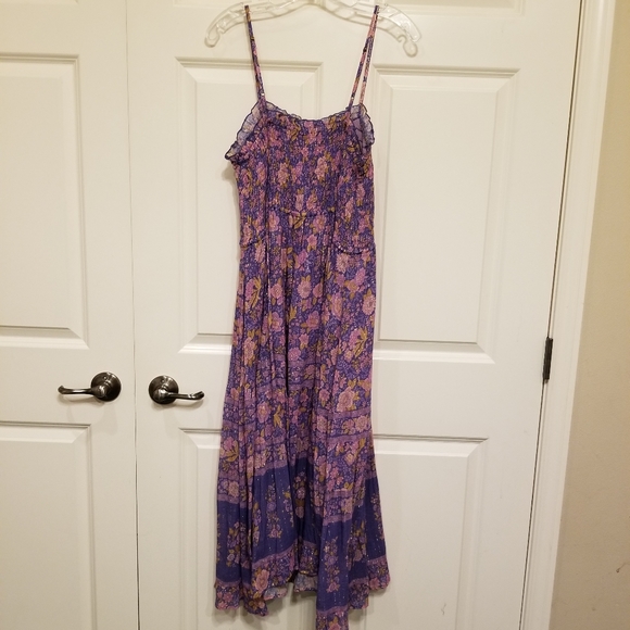 NWT Spell Juniper Shirred Strappy Dress Violet - Picture 2 of 4